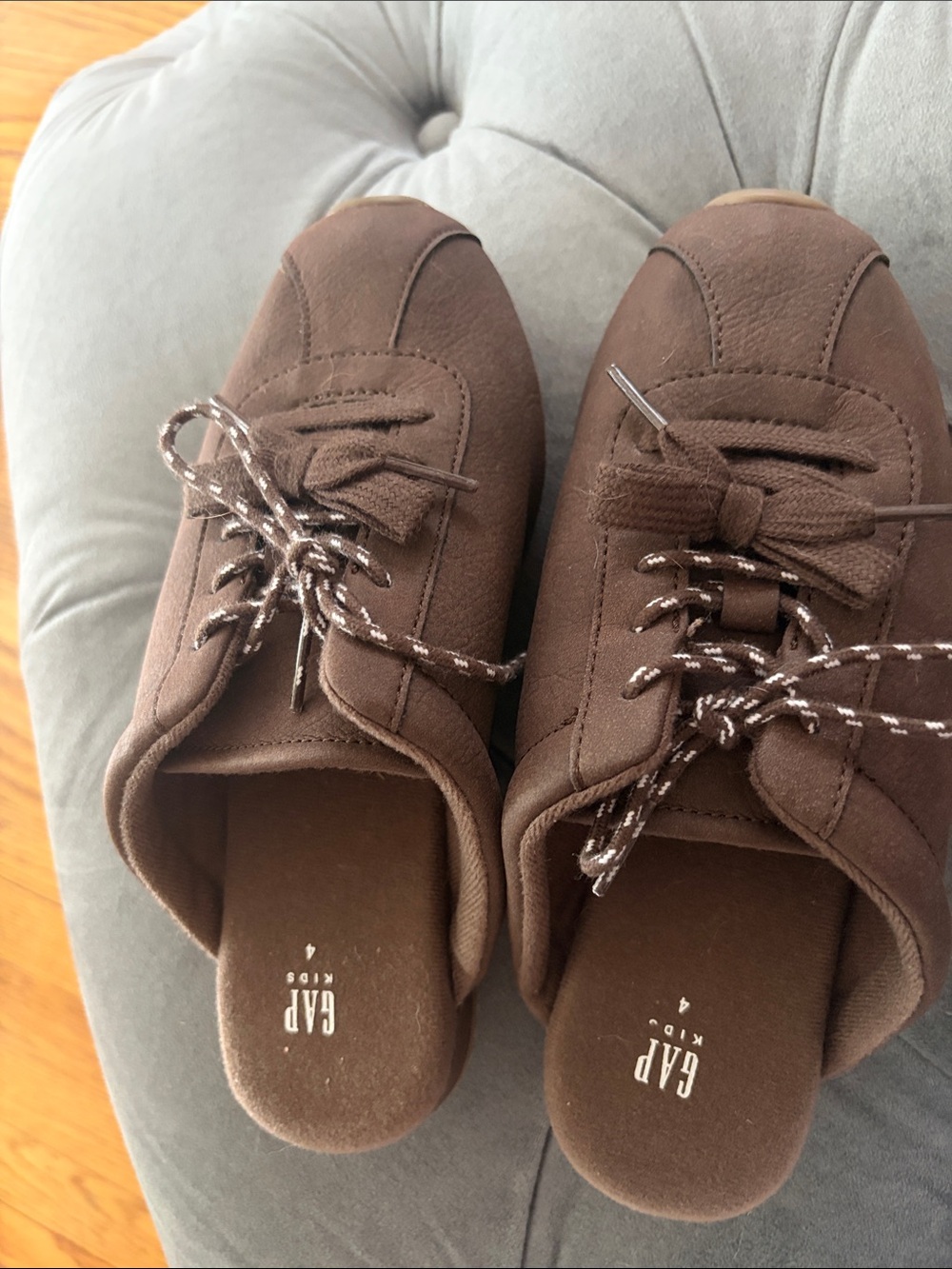 GAP Brown Suede-Look Slip-On Lace-Up Loafers